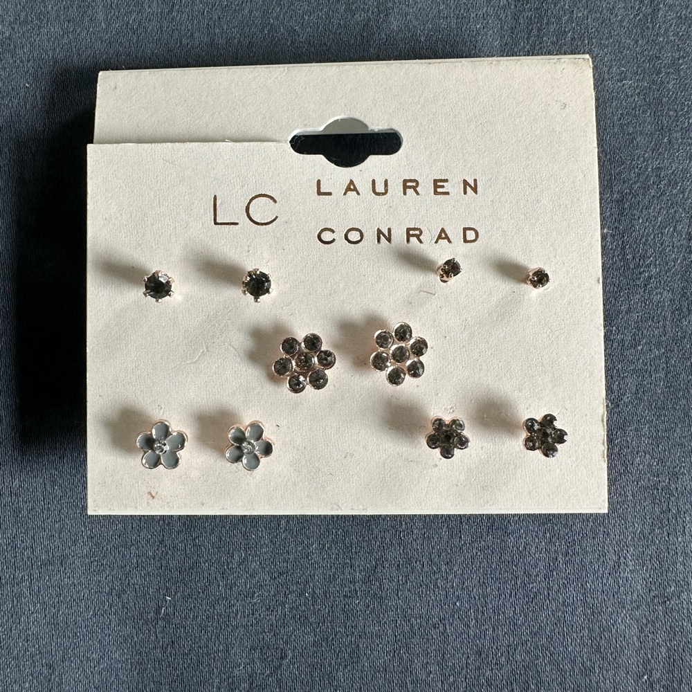 Brand new, never worn LC Lauren Conrad stud earrings, six pairs.